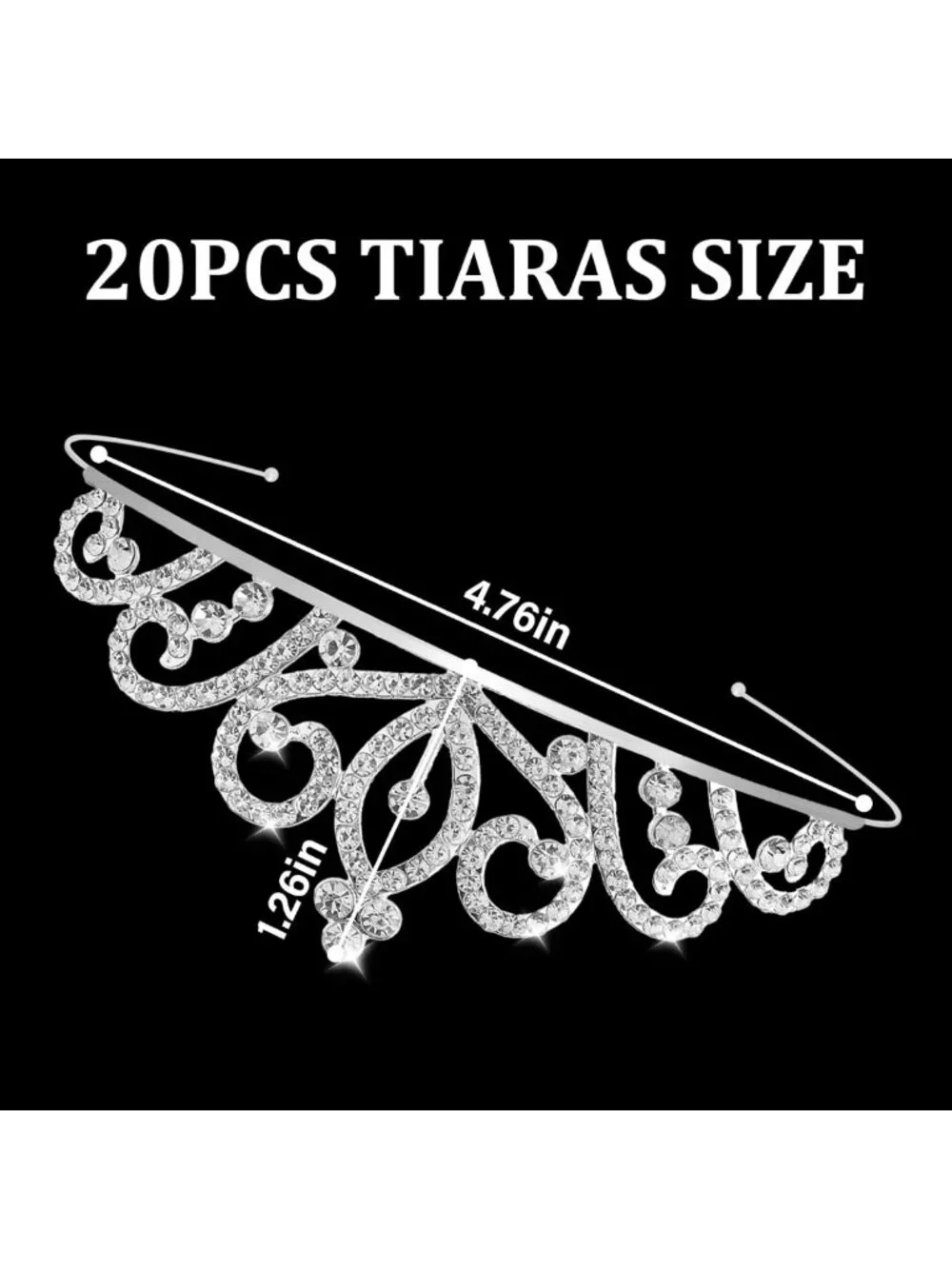 20 Pcs Silver Tiaras & Crowns for Women & Girls - Princess Headbands for